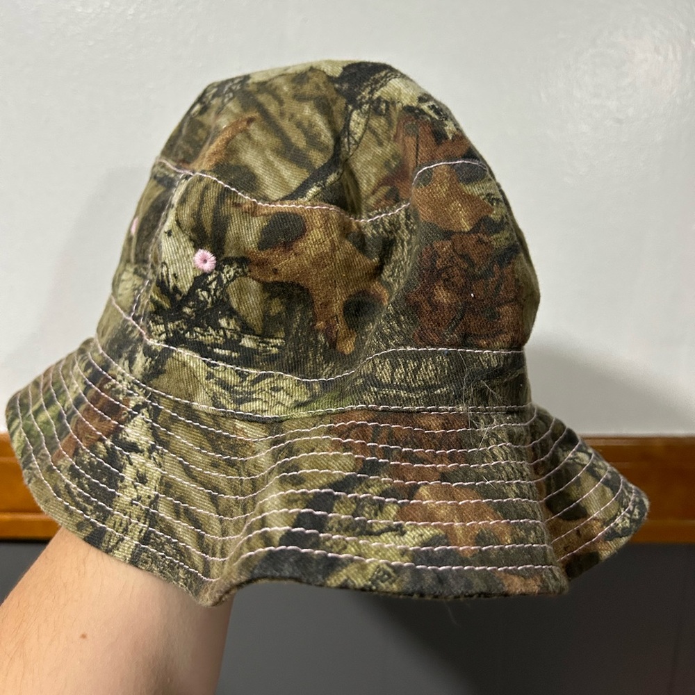Paramount Outdoors Camouflage Bucket Hat with Pink Eyelets - Green/Brown